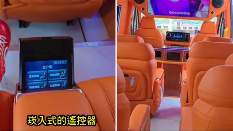 車內座位大,也有KTV等娛樂設施。(圖/翻攝自胡漢龑Threads)