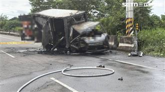 苗栗台6線奪命火燒車！男困車內燒成焦屍