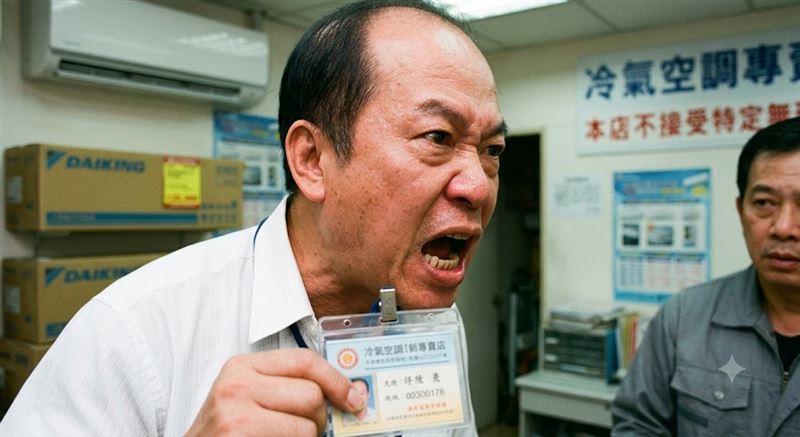 桃園市勞動檢查處一名蘇姓聘用勞動檢查員施壓冷氣業者。（示意圖，非當事人／AI生成）