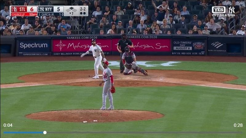 賈西亞(Luis Garcia Jr.)轉洋基首戰炸逆轉2分砲。(圖/翻攝自MLB官網)