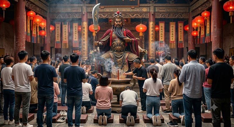 關公聖誕將至!高宏寓表示,求智慧、求健康、求財、保平安都可拜。(AI圖/記者陳韋帆製)