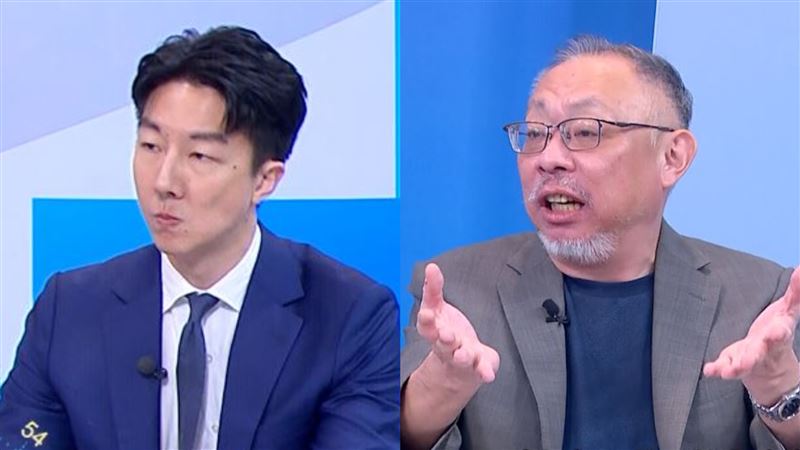 針對藍白陣營近日質疑僑務委員會考察報告過於簡陋一事,民進黨發言人吳崢(左)與政治系教授范世平(右)在政論節目《新台派上線》提出精闢見解。(圖/翻攝自《新台派上線》)