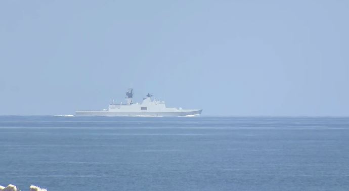 漢光42號首日沱江艦近海執行戰術演練(圖/翻攝畫面)