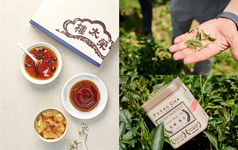 新光三越攜手日本200年和菓子老舖與台灣製茶大師打造聯名禮盒。(圖/新光三越提供)