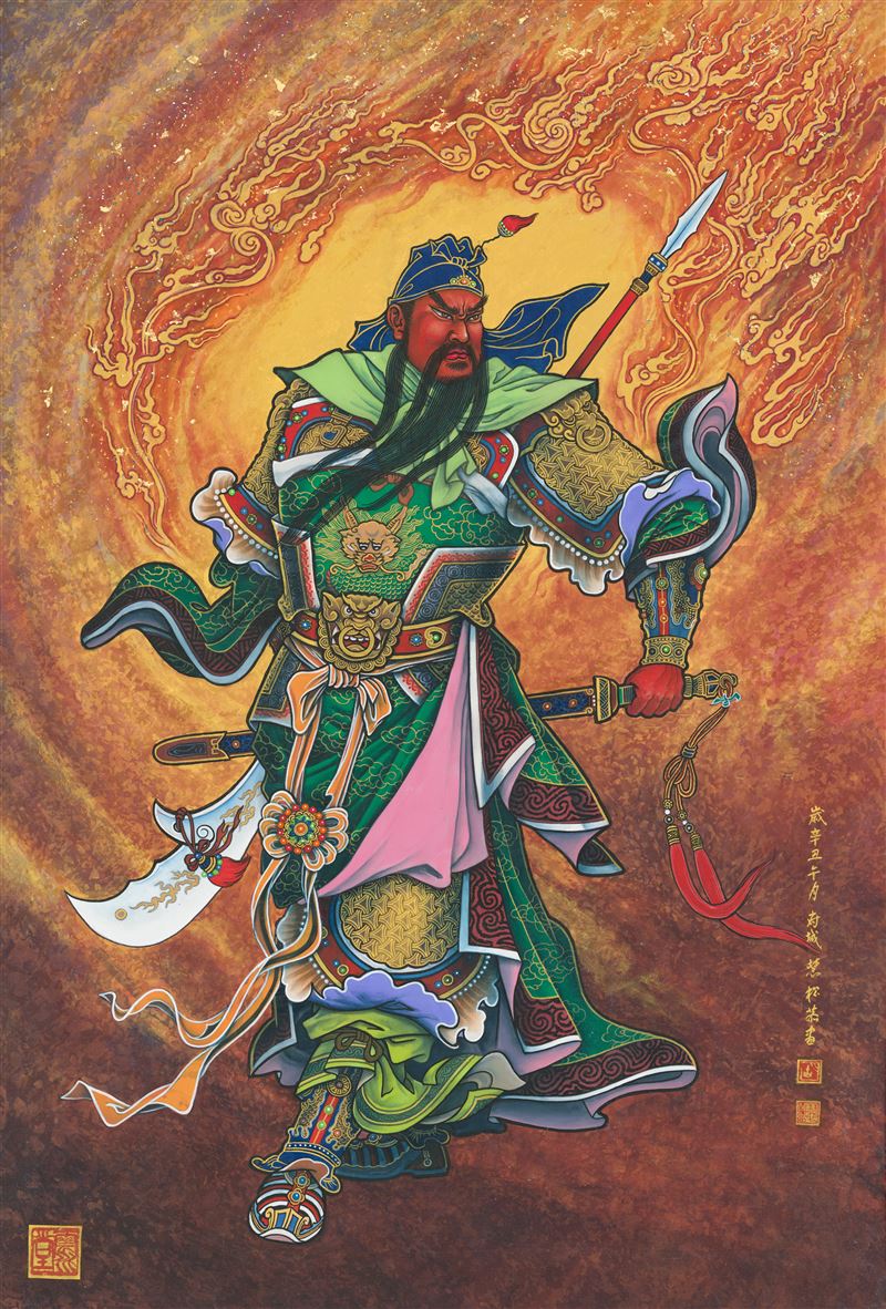 關聖帝君生日快樂!關公最疼這3種人「有心、用心、嘴巴甜的人」。拜對3件事招財轉運大賺金山。(圖/慧松居士恭繪 雲水堂提供)