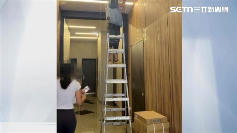 現場人員嘗試找出漏水問題