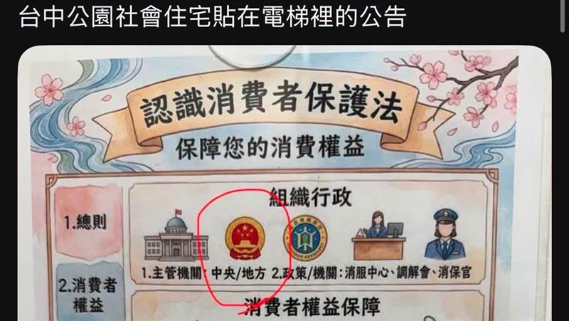 台中市公告AI生成配中國國徽?市府道歉了