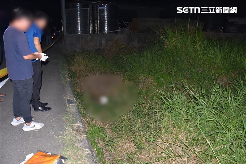 男子倒臥在樹叢內還發出惡臭,一度以爲是自摔,後來發現在案發後三個小時有一名神秘男子出現。(圖/翻攝畫面)