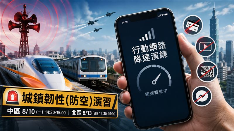 防空演習「手機變慢30分鐘」影響一次看