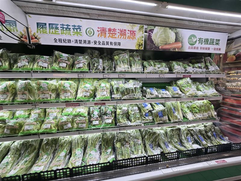 愛買量販蔬菜及根莖類商品備貨量較平日增加3倍,葉菜每包29元起。(圖/愛買提供)