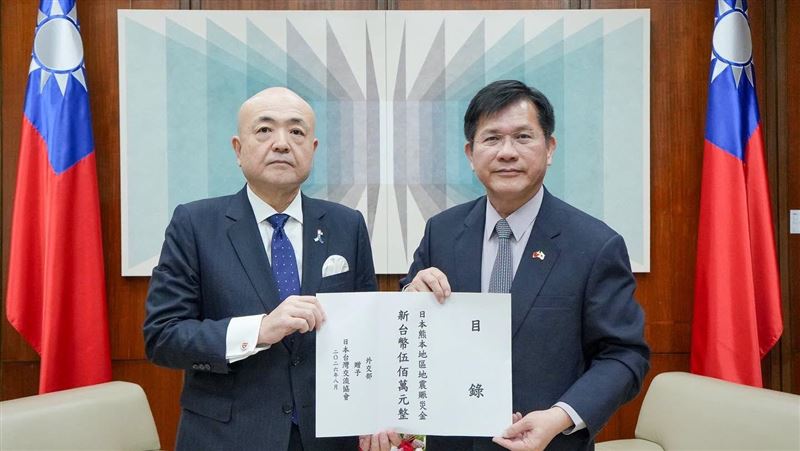 熊本地震　林佳龍向日方遞交500萬賑災款