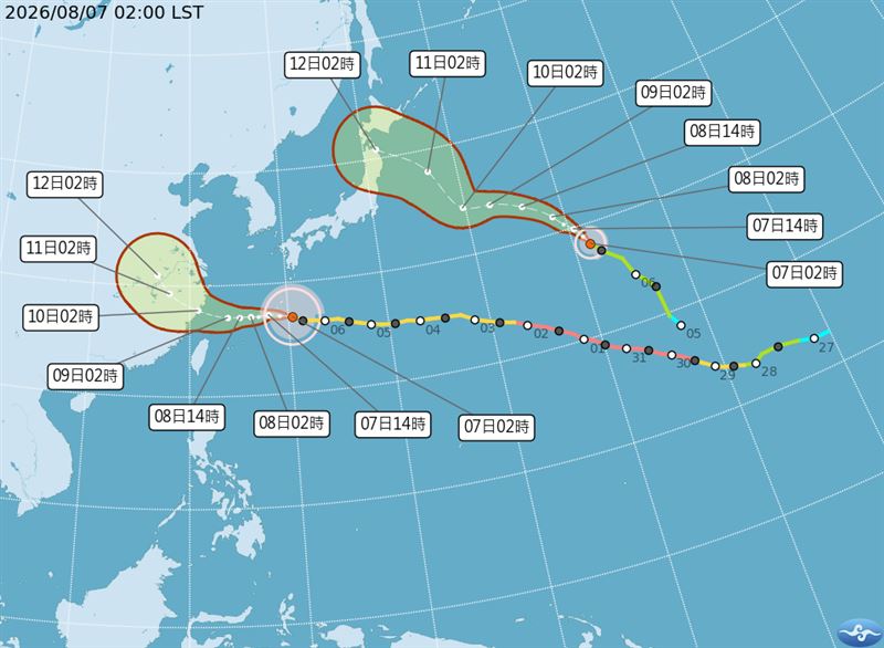 白海豚最新路徑預測。(圖/中央氣象署)