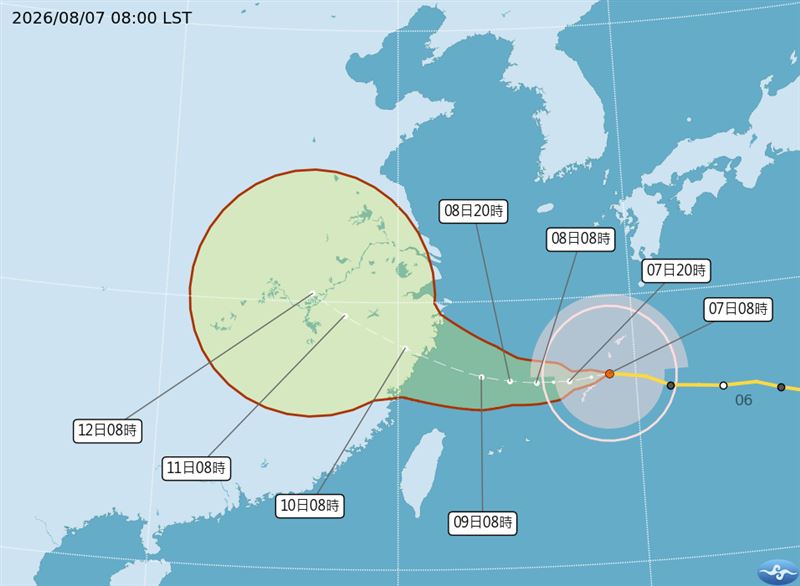 白海豚颱風逼近台灣。(圖/氣象署)
