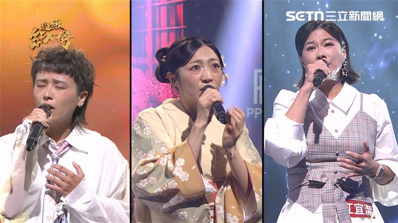 青春組徐鈺婷(左)、熱田有香(中)、江宜潔(右)三人本週展開精彩的平手對決。(圖/超級紅人榜提供)