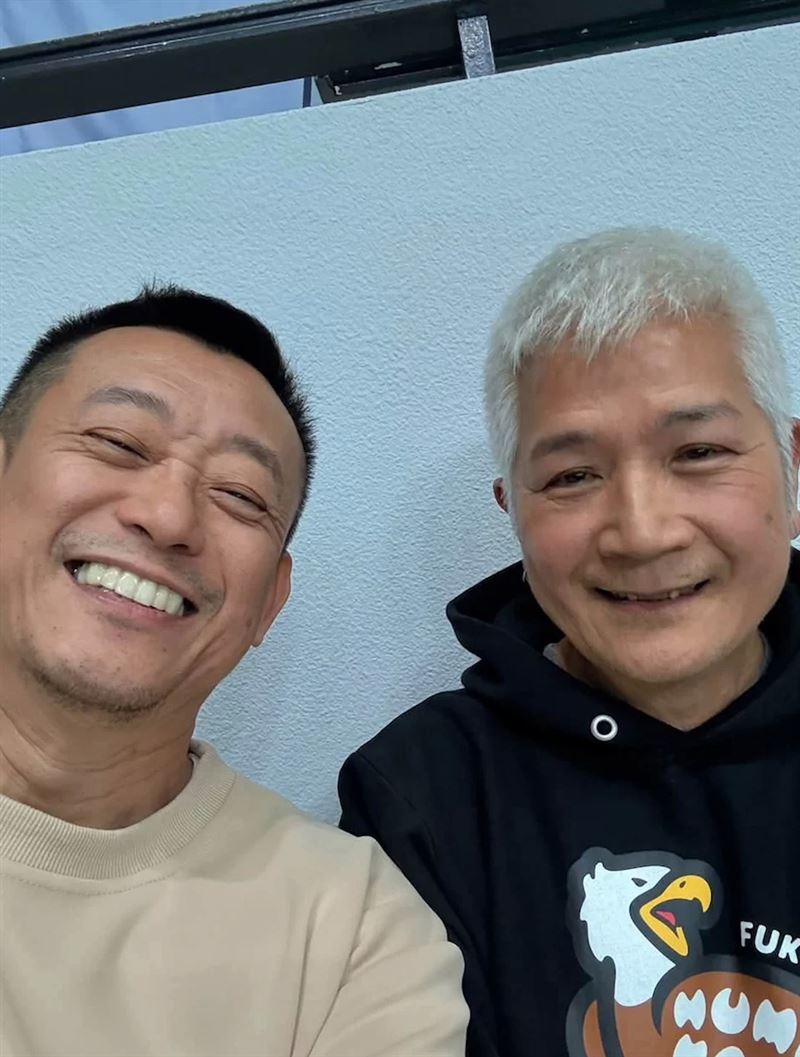 張海漢(右)離世,好友蔡意欽發文表示不捨。(圖/翻攝蔡意欽臉書)