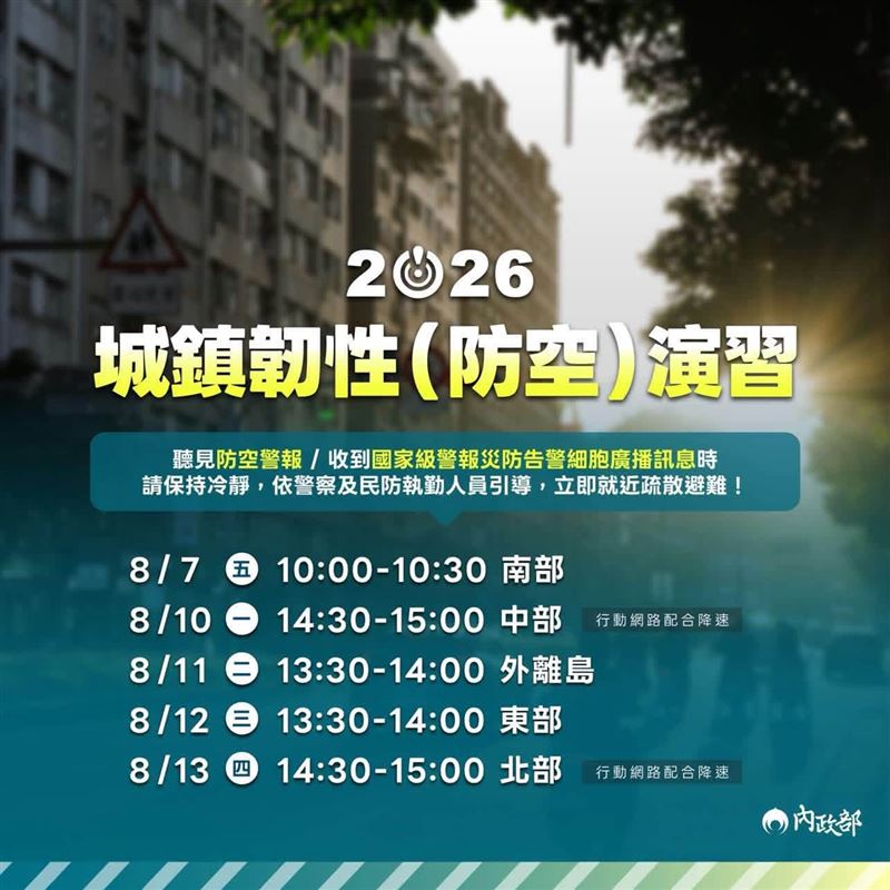 2026城鎮韌性演習近日登場（圖／翻攝自內政部臉書）