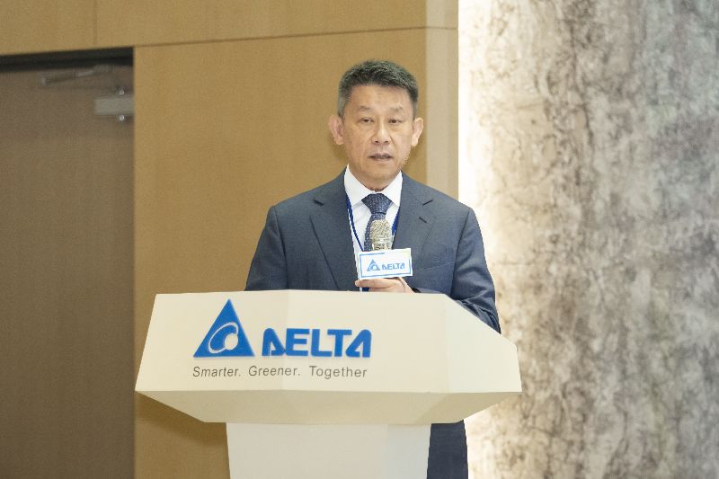 台達電董事長鄭平表示,隨著全球電氣化程度持續提升,未來這一塊存在龐大成長空間,其中看好AI資料中心、電動車,以及企業節能等應用需求。(台達電提供)