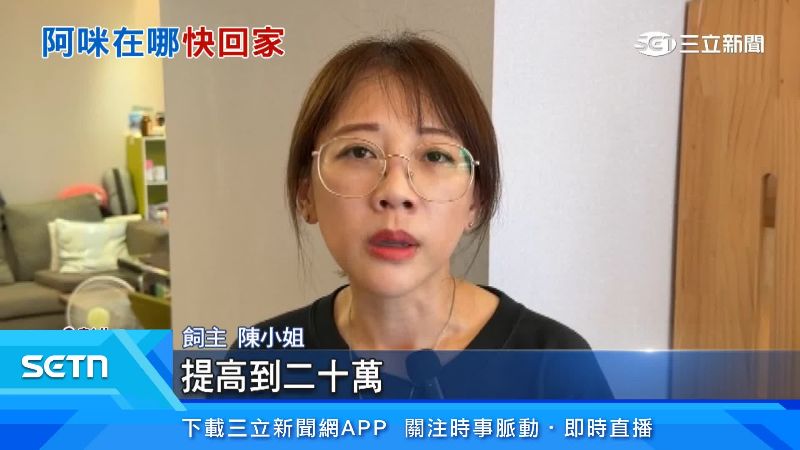 飼主把懸賞金提高到20萬