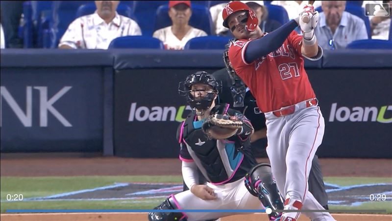 「神鱒」楚奧特(Mike Trout)生涯第6次在生日當天開轟。(圖/翻攝自MLB官網)