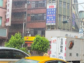 颱風逼近淡水老街暴雨 午後狂風驟雨襲擊