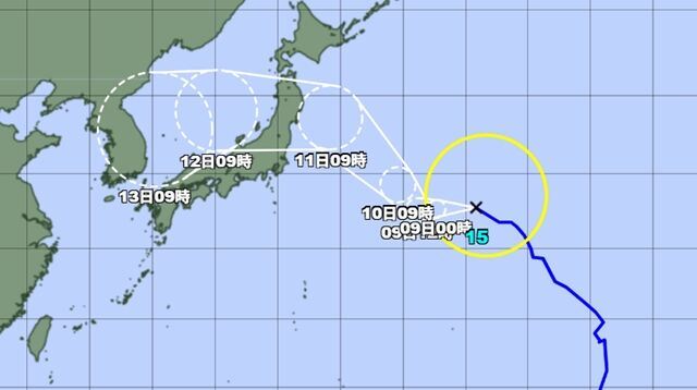 颱風昌鴻撲向日本　恐從東北登陸穿越本州