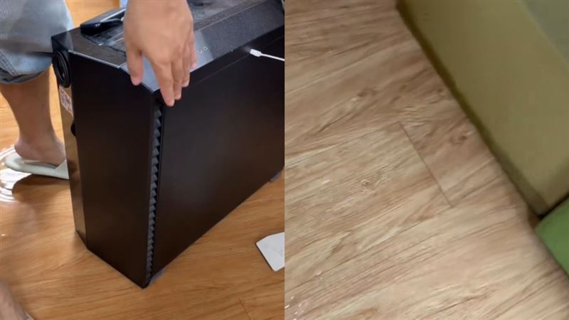 Tim哥工作室淹水,主機跟貨物都被泡在水裡。(圖/取自3ctim IG)