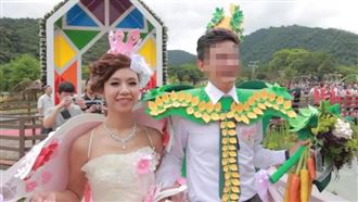 化身花花公主！姜厚任小24歲女友婚紗照曝
