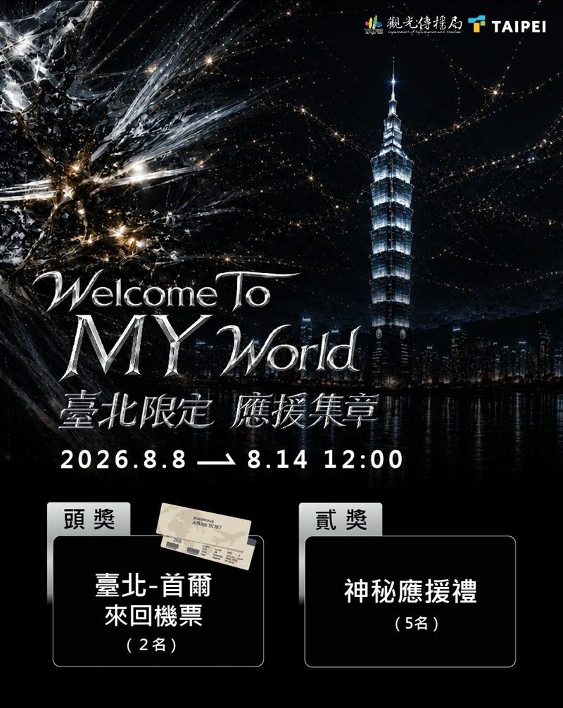 觀傳局也推出「Welcome To MY World應援集章抽機票」活動(圖/觀傳局與北捷提供)