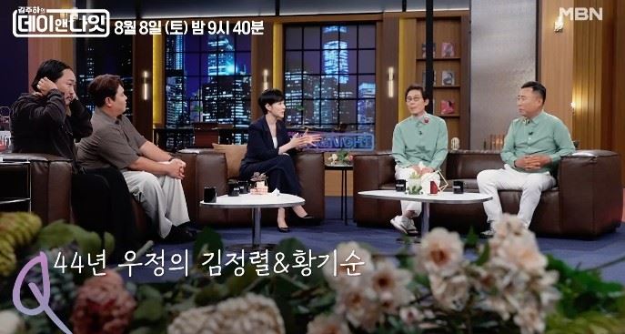 金正烈與黃基順登上MBN綜藝節目《김주하의 데이앤나잇》。(圖/翻攝自MBN官網)