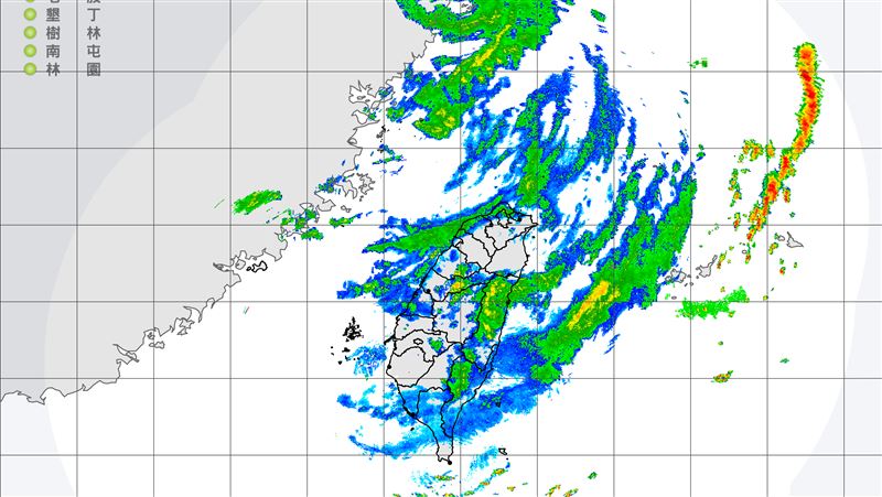 白海豚颱風過境,為北台灣帶來相當豐沛的雨量。(圖/翻攝自中央氣象署)