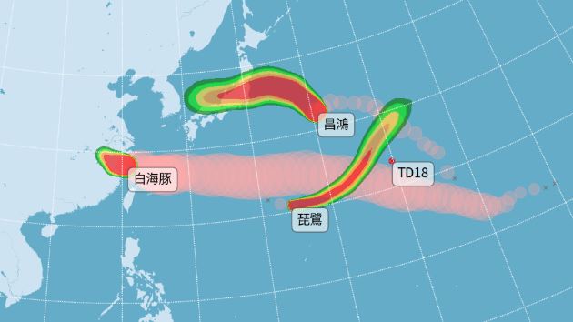颱風白海豚已登陸中國浙江,強度減弱為輕度颱風。(圖/翻攝自中央氣象署)