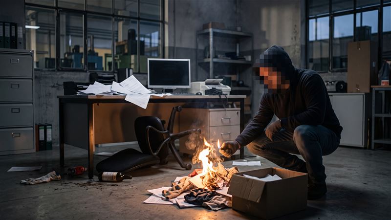 嘉義縣陳姓男子疑為做生意,需要資金,向經營工廠的友人借錢遭拒,竟涉嫌到對方工廠縱火洩憤。(示意圖/AI製圖)