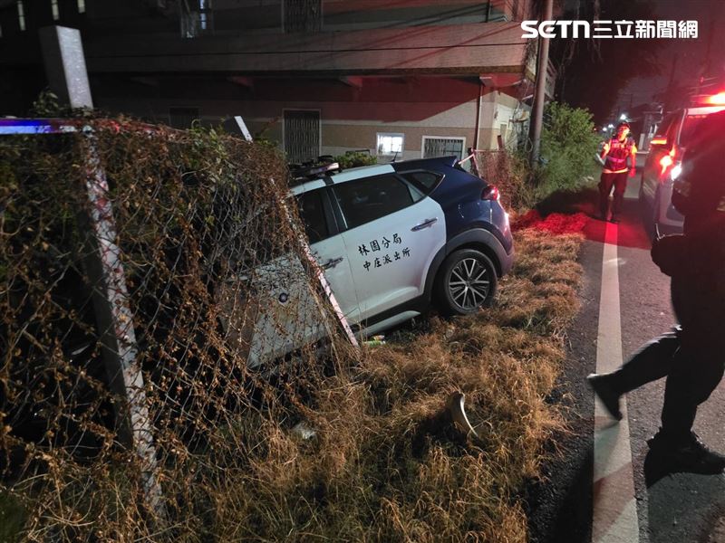 整輛車栽進樹苗園，所幸無人受困傷亡。（圖／翻攝畫面）