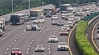 新／國道南、北向各一起…車翻覆堵1公里