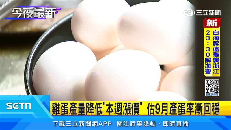 雞蛋因高溫炎熱，產能調節等因素，接下來雞蛋的批發價，每台斤將調漲3元