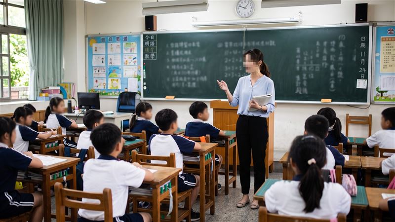 國小女導師因不滿11歲朱姓學生未到校，指著學生座位說「那隻豬怎麼還沒來」遭家長提告。（示意圖／AI製圖）