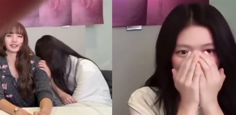 BLACKPINK成員Jennie當場笑到控制不住自己。(圖/翻攝自Threads)
