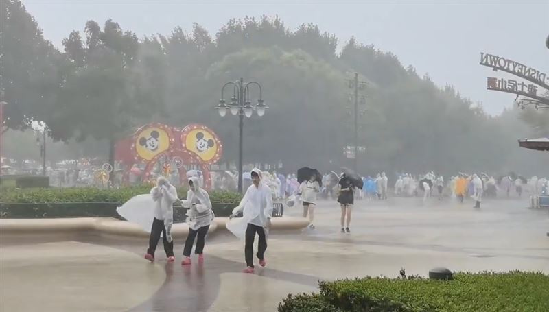 上海迪士尼變水上樂園 網轟:颱風還開園