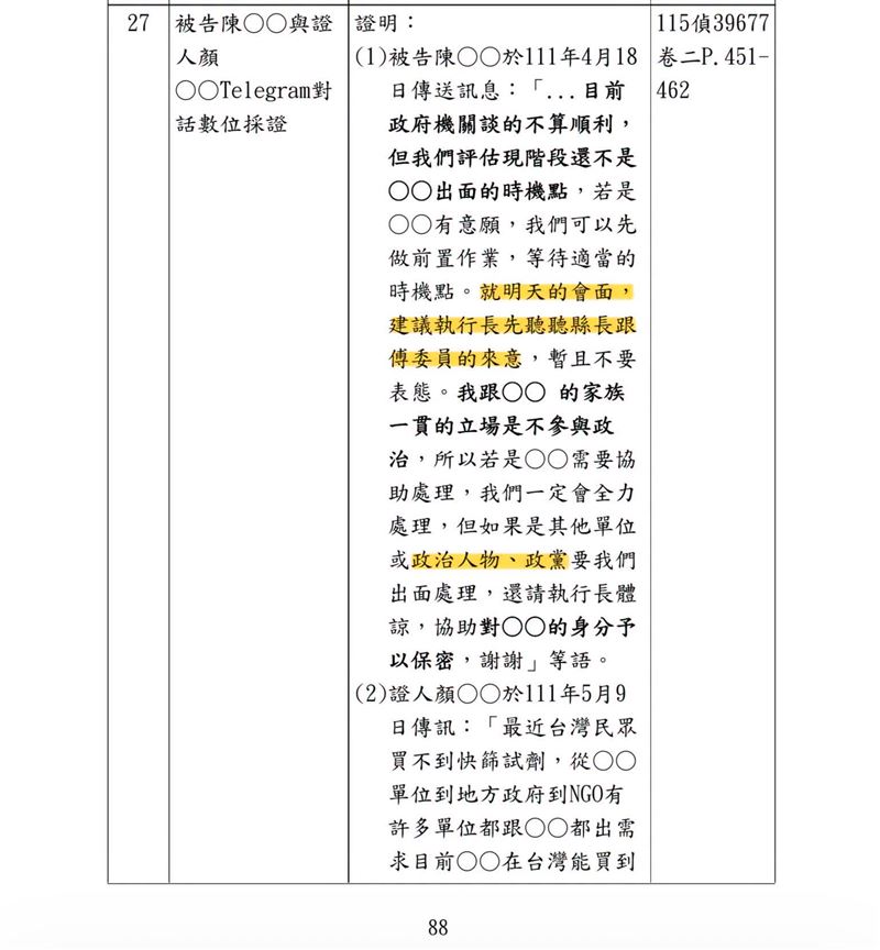 四叉貓點名慈濟被詐騙案起訴書中的「縣長跟傅委員」。(圖/翻攝自四叉貓臉書)