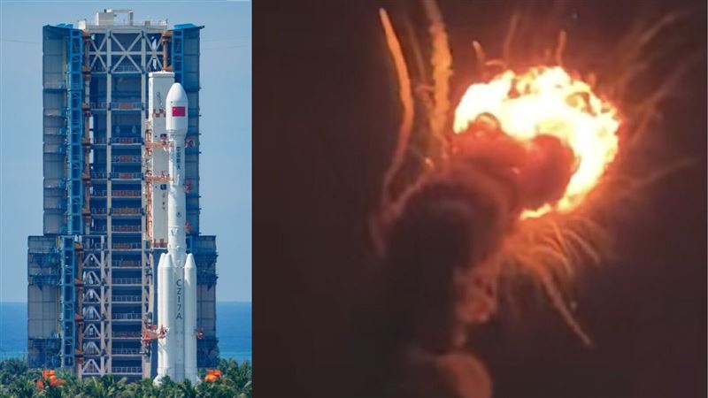 升空85秒變火球!中國長征7號A火箭爆炸
