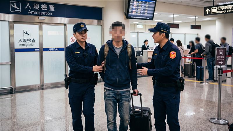 替代役男以短期觀光名義申請出境核准,卻滯留海外逾期未歸遭通緝,8年後回國遭逮捕歸案。(示意圖/AI製圖)