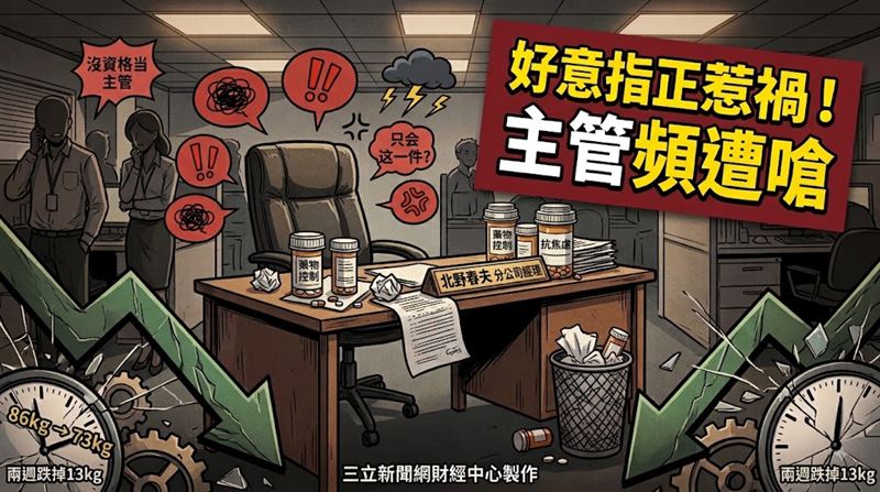 北野春夫（化名）因遭部屬長期言語羞辱，身心俱疲後選擇離職。（圖／三立新聞網財經中心蕭榕AI製圖）