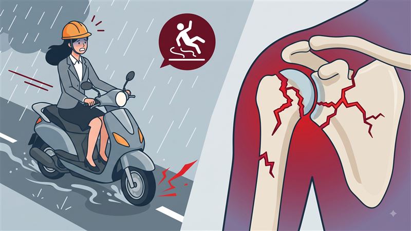梁姓女子上班途中因摔車骨裂,沒想到養傷期間卻遭到建築事務所解僱,最後法官認定雇主違法敗訴,要賠償梁女16萬多元。(示意圖/AI生成)