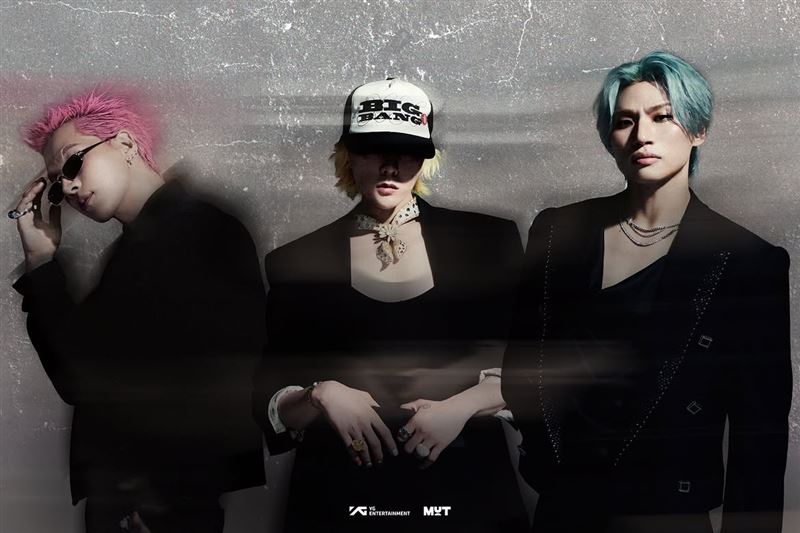 BIGBANG成員自左起分別為太陽GD、大聲以3人制進行活動。（圖／翻攝自IG @bigbang_2xx6）