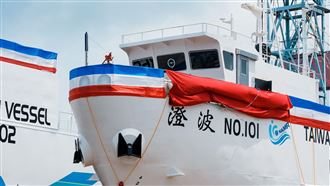 總統賴清德出席「國家海洋研究院100噸級與300噸級海洋基礎資料調查船下水暨命名典禮」（圖／總統府提供） 