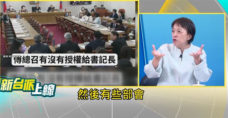 資深媒體人邱明玉在政論節目《新台派上線》中,揭露韓國瑜怒轟傅崐萁真相。(圖/翻攝自《新台派上線》)