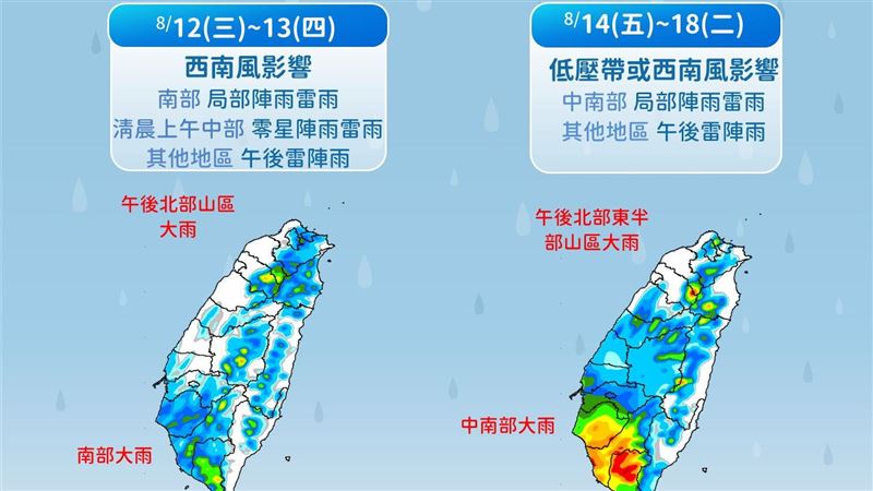 未來10天濕答答 這些地方這2天慎防大雨