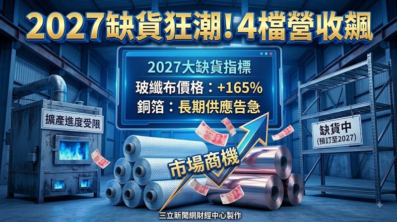玻纖布缺貨潮直衝2027　這4檔營收狂飆