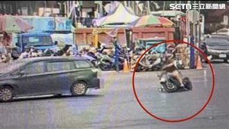 士林路口不明油漬　害7機車騎士慘摔受傷