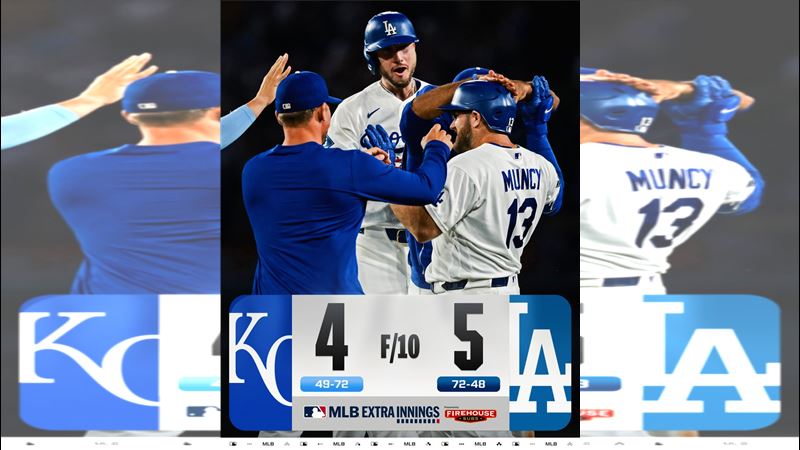 道奇5:4逆轉皇家。(圖/翻攝自X平台 @MLB)